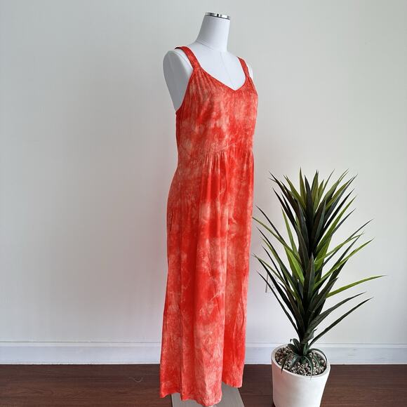 Raquel Allegra Dress Small 1 tie Tie Dye Sleeveless Midi Slip Boho Artsy Resort - Picture 11 of 12